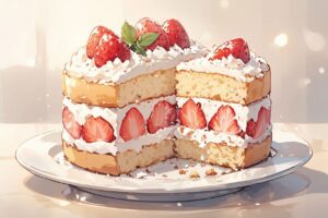 スイーツ・ストロベリーケーキ・クリームケーキのイラスト素材｜商用利用可