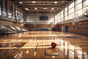 バスケットボール・体育館・床のイラスト素材｜商用利用可