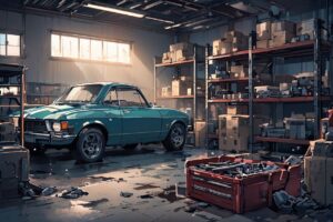 自動車修理・ガレージ・工具箱のイラスト素材｜商用利用可