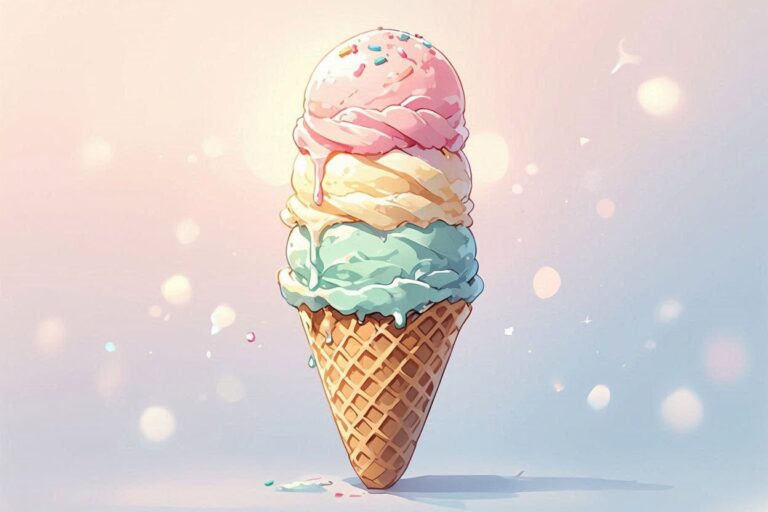 アイスクリーム・カラフル・甘いのイラスト素材｜商用利用可