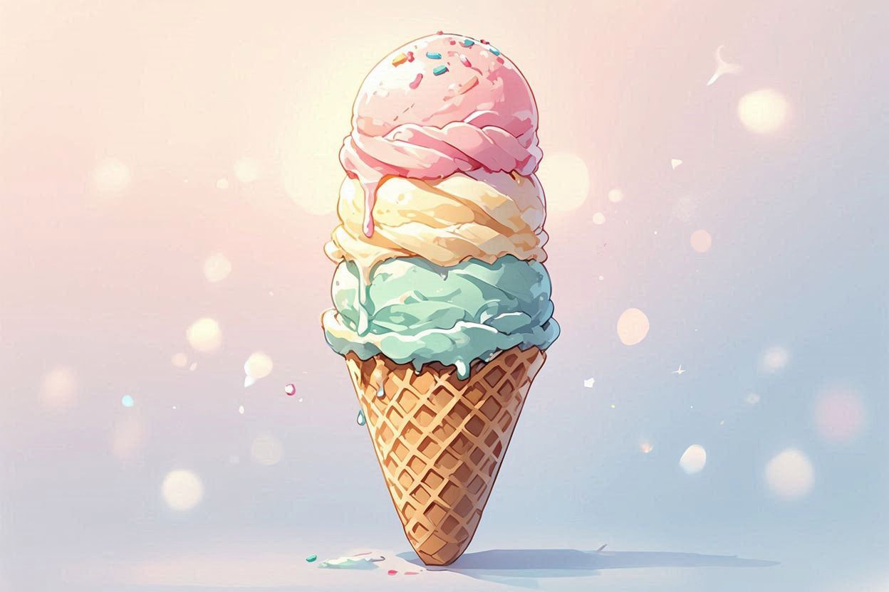 アイスクリーム・カラフル・甘いのイラスト素材