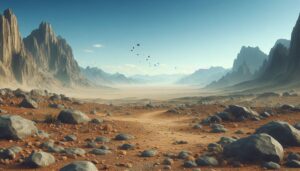 砂漠・岩場・砂漠の風景のイラスト素材｜商用利用可