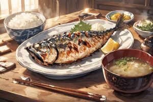 日本料理・焼き魚・朝食のイラスト素材｜商用利用可