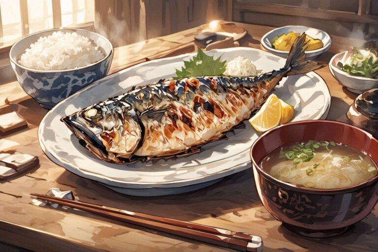 日本料理・焼き魚・朝食のイラスト素材｜商用利用可