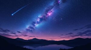 夜景・星空・山間湖のイラスト素材｜商用利用可