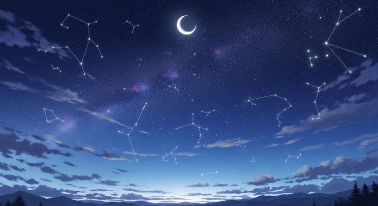 星空・星座・月明かりのイラスト素材｜商用利用可