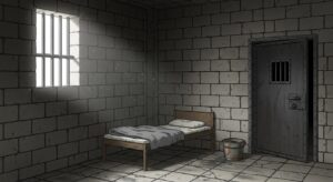 監獄・禁じられた場所・孤独な部屋のイラスト素材｜商用利用可