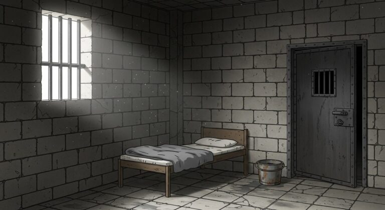 監獄・禁じられた場所・孤独な部屋のイラスト素材｜商用利用可