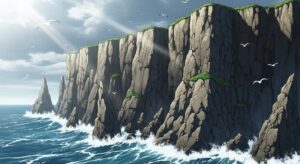 崖・海・海鳥のイラスト素材｜商用利用可