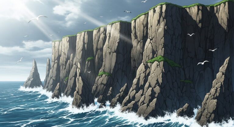 崖・海・海鳥のイラスト素材｜商用利用可