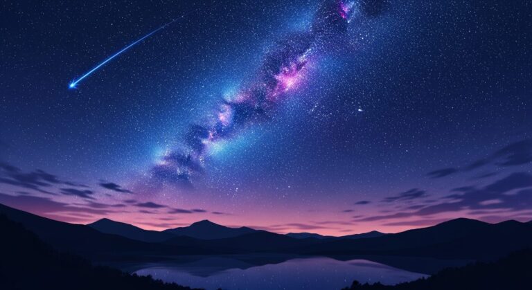 星空・天の川・湖の反射のイラスト素材｜商用利用可