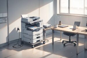 オフィス・複写機・明るい部屋のイラスト素材｜商用利用可