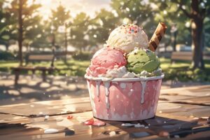 スイーツ・公園・アイスクリームのイラスト素材｜商用利用可