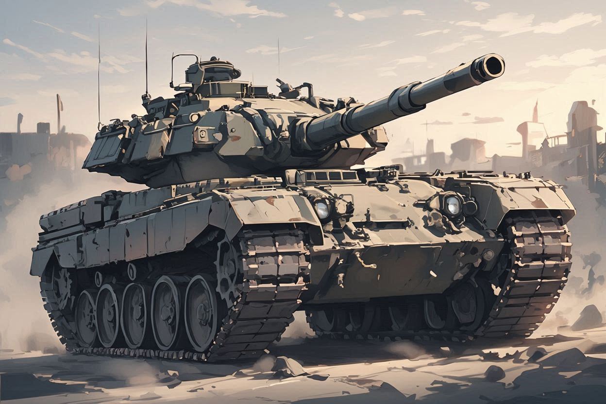 戦車・都市戦・軍事のイラスト素材