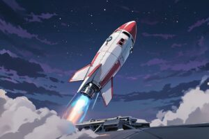 ロケット・空・雲のイラスト素材｜商用利用可