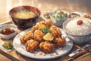 からあげ・ランチ・和食のイラスト素材｜商用利用可