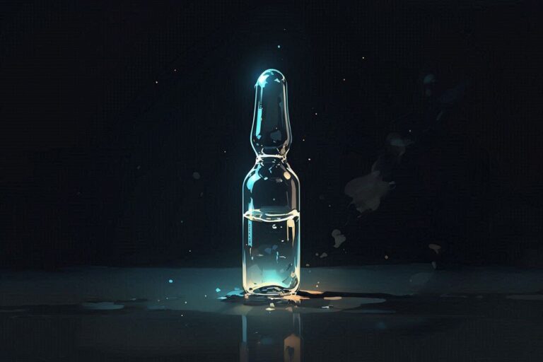 安瓶・液体・暗所のイラスト素材｜商用利用可