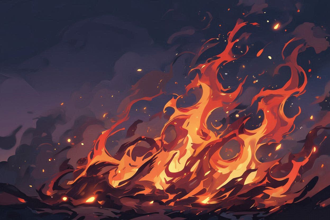 炎・焚火・火炎のイラスト素材