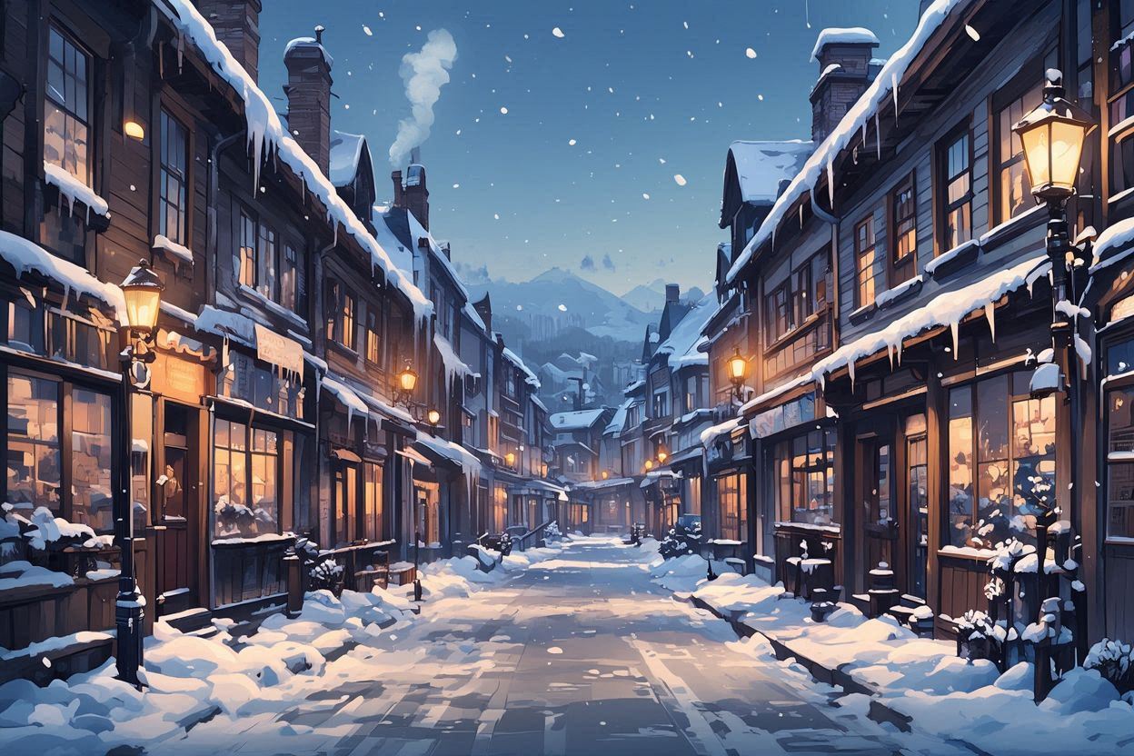 雪・街・家のイラスト素材