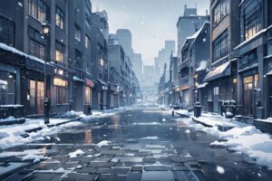 雪・街・建物のイラスト素材｜商用利用可