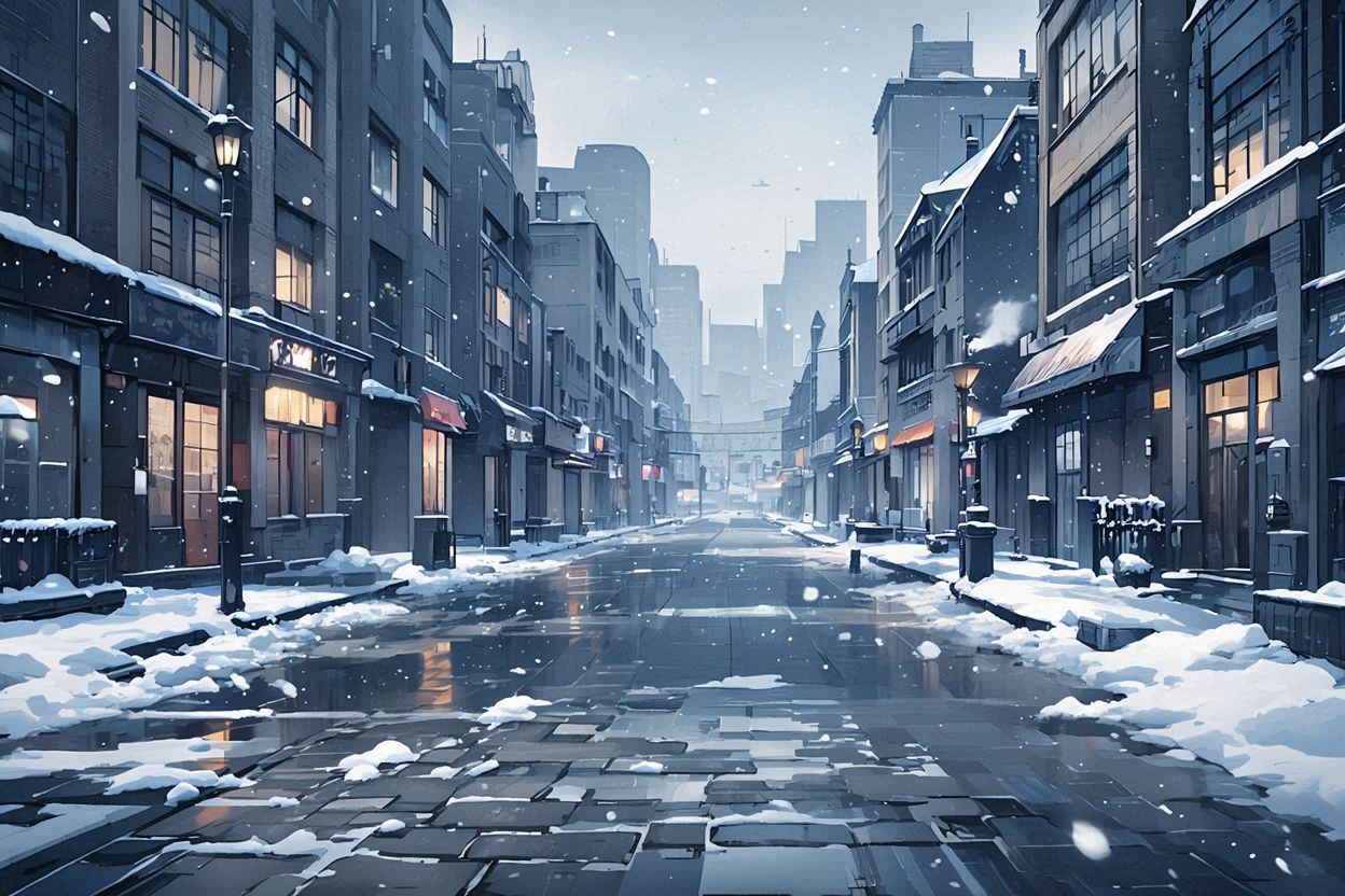 雪・街・建物のイラスト素材