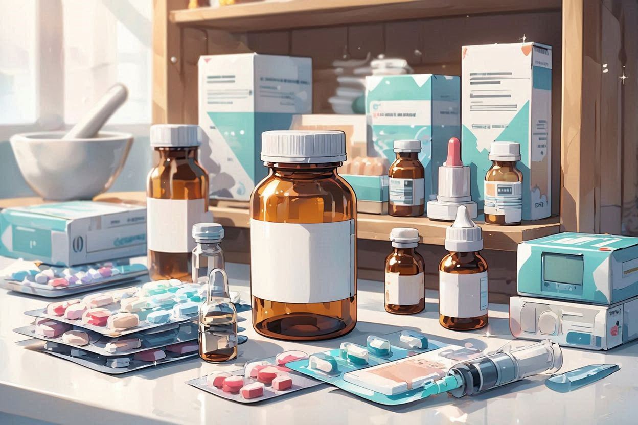 薬・ボトル・箱のイラスト素材