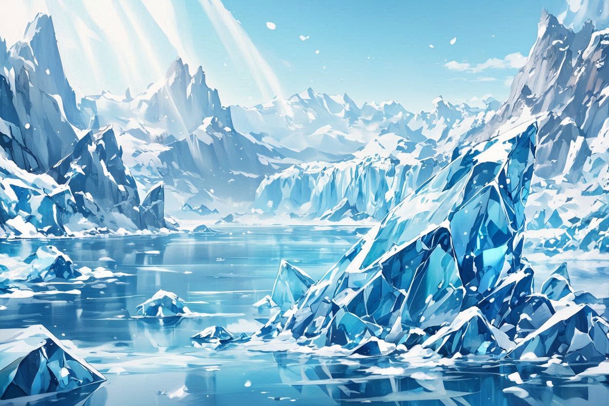 glaciers・ice landscape・blue iceのイラスト素材