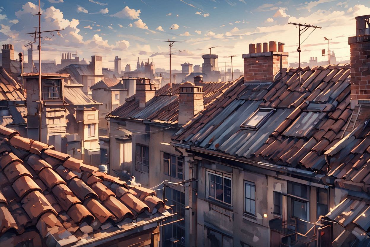 屋根・建物・町のイラスト素材