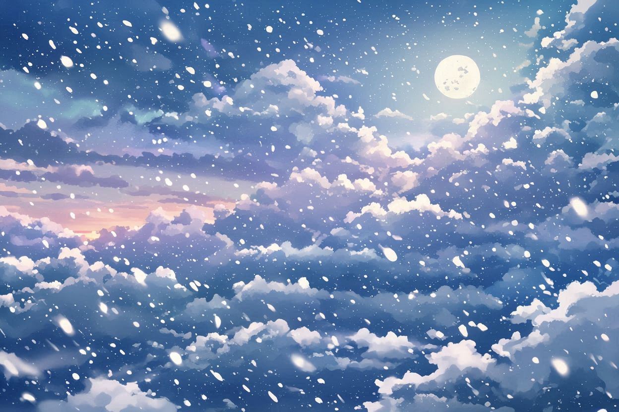 空・雲・月のイラスト素材