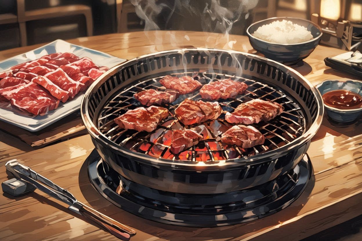 焼肉・炭火・日本料理のイラスト素材