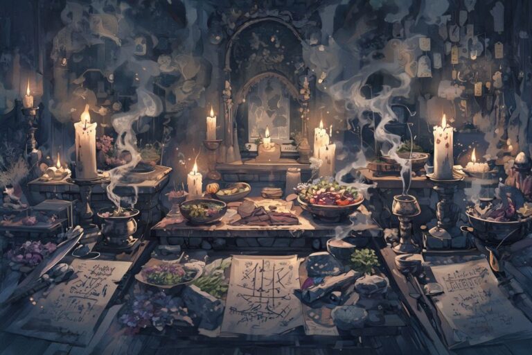 部屋・祭壇・燭台のイラスト素材｜商用利用可