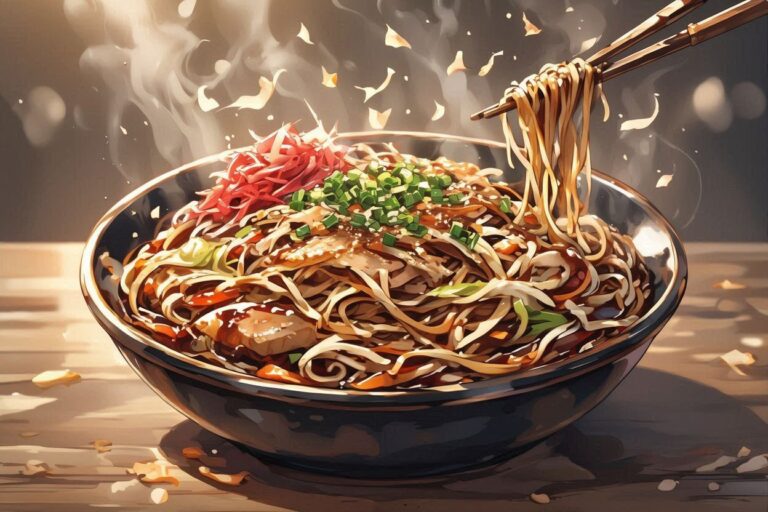 焼きそば・スープ麺・ソースのイラスト素材｜商用利用可