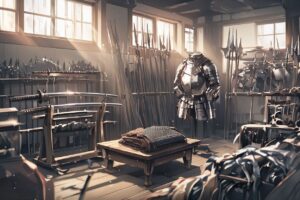 武器庫・鎧・刀のイラスト素材｜商用利用可